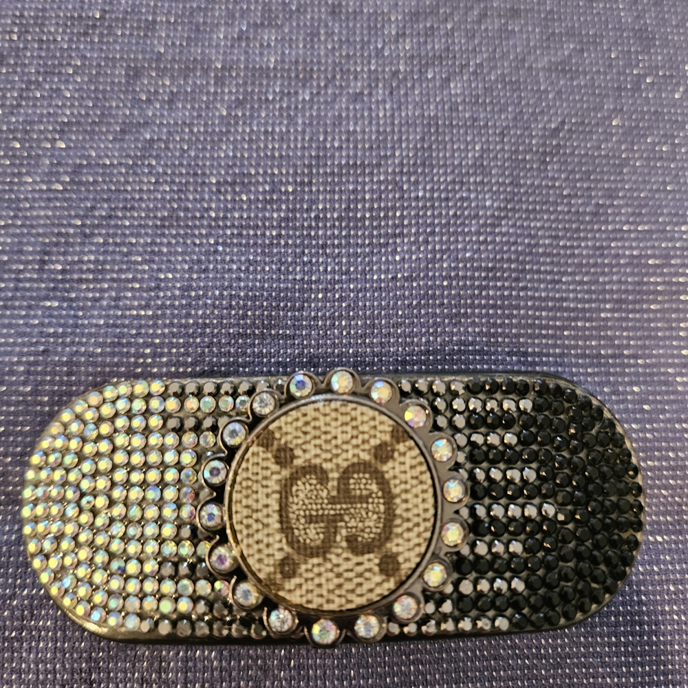 Black and Silver Rhinestone Hair Clip
